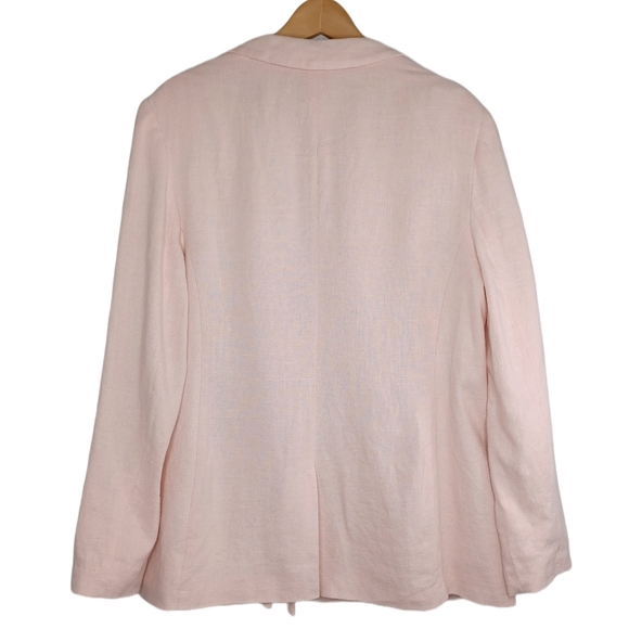 Topshop Double Breasted Linen Blend Oversized Blazer - Picture 2 of 16